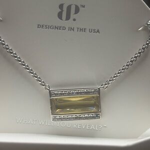 Elegant Silver Necklace with Yellow Gemstone